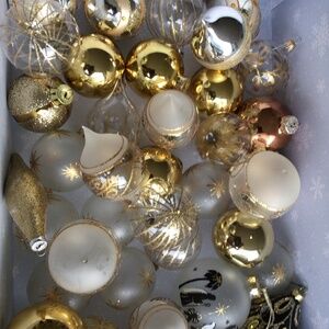 30 Plus Gold Variety Glass Ornaments
